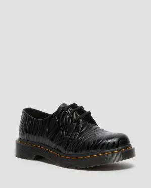 1461 Black Emboss Zebra Gloss Oxfords Shoes