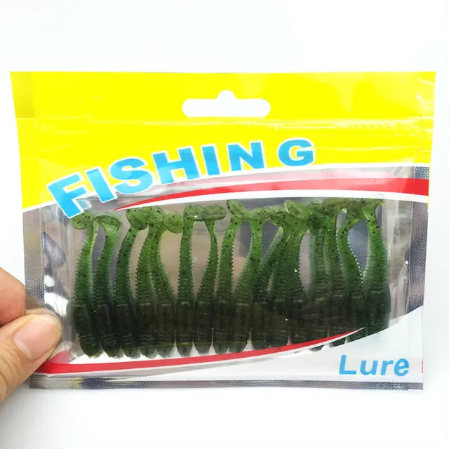 16Pcs/Lot 5cm/1g Lures Soft Bait Worms fishing lure with salt smell Hot Fishing Takcle Grub Artificial Lures YE-169