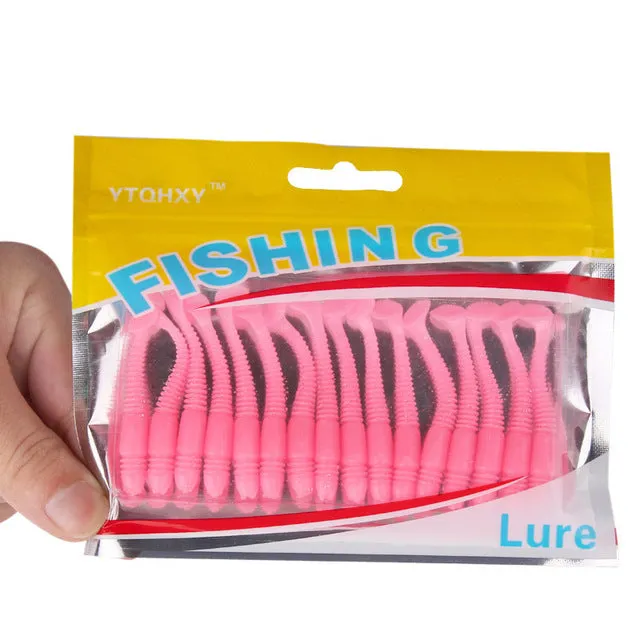 16Pcs/Lot 5cm/1g Lures Soft Bait Worms fishing lure with salt smell Hot Fishing Takcle Grub Artificial Lures YE-169