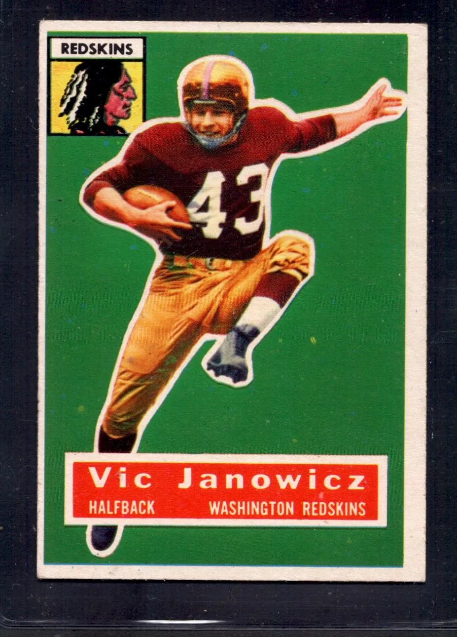 1956 Topps #13 Vic Janowicz Redskins SHORT PRINT Football Card