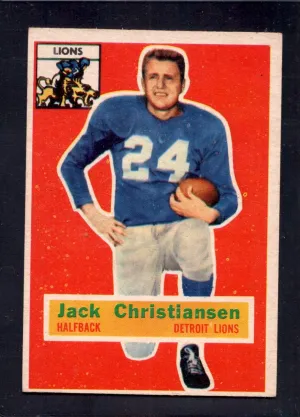 1956 Topps #20 Jack Christiansen Lions  Football Card