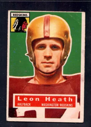 1956 Topps #25 Leon Heath Redskins SHORT PRINT Football Card