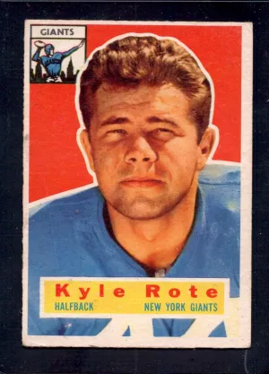 1956 Topps #29 Kyle Rote Giants  Football Card