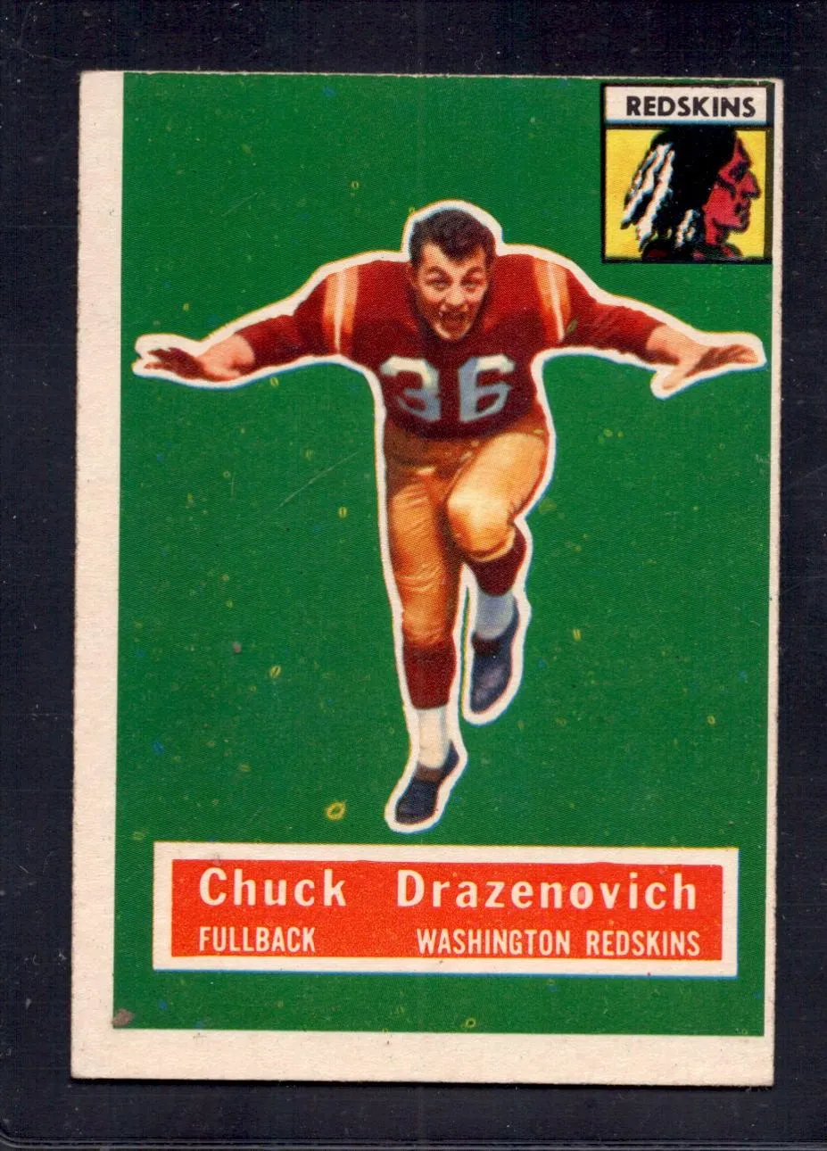 1956 Topps #37 Chuck Drazenovich Redskins SHORT PRINT Football Card