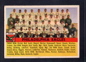 1956 Topps #40 Eagles Team Photo Football Card