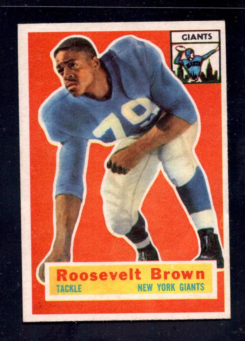 1956 Topps #41 Roosevelt Brown Giants Rookie Football Card