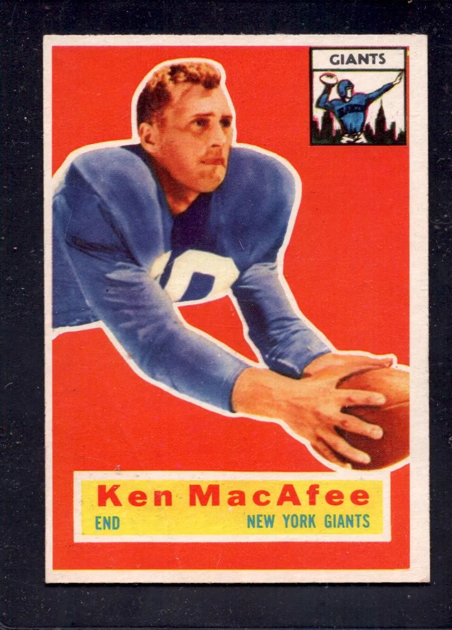 1956 Topps #65 Ken MacAfee Giants Football Card