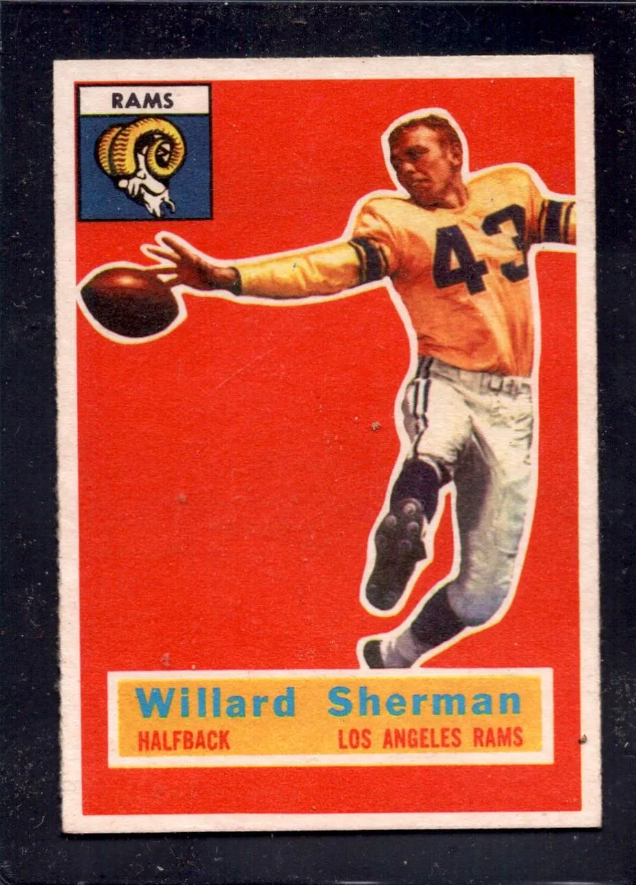 1956 Topps #66 Willard Sherman Rams Rookie Football Card