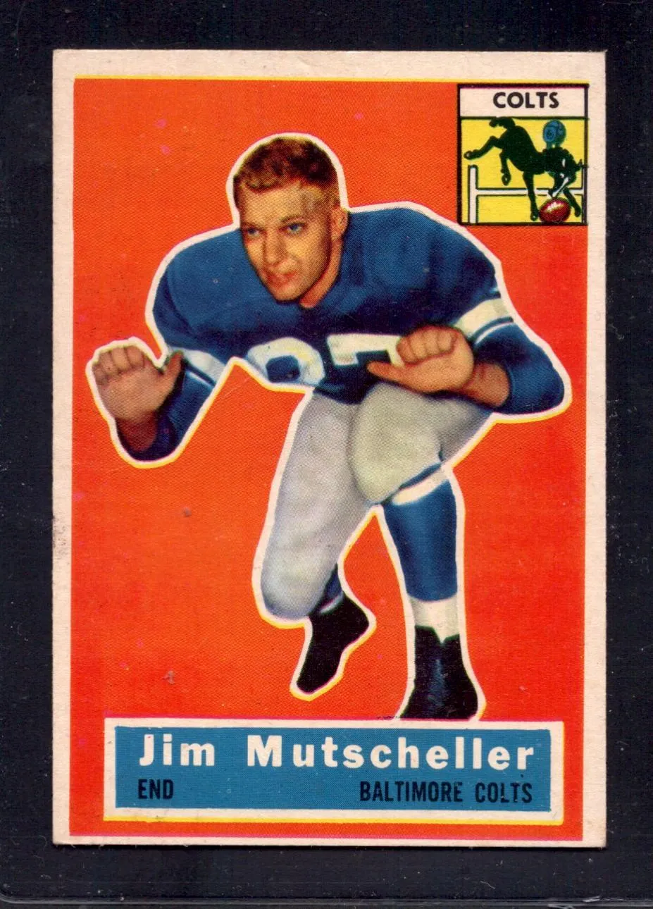 1956 Topps #72 Jim Mutscheller Colts Rookie Football Card