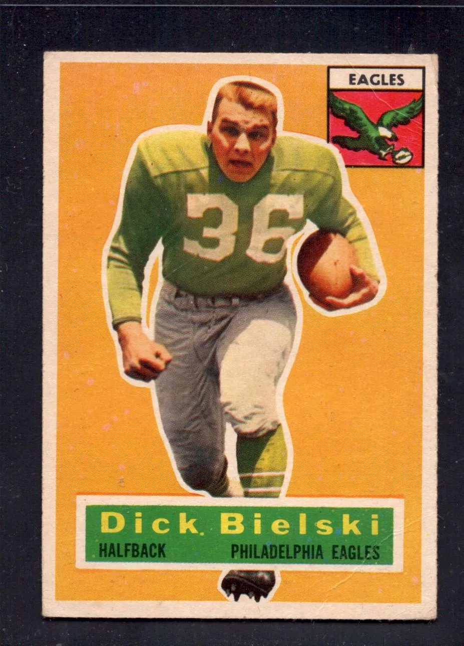 1956 Topps #76 Dick Bielski Eagles Football Card