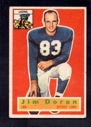 1956 Topps #80 Jim Doran Lions Rookie Football Card