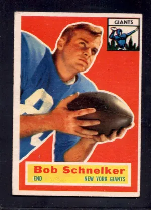 1956 Topps #89 Bob Schnelker Giants Rookie Football Card