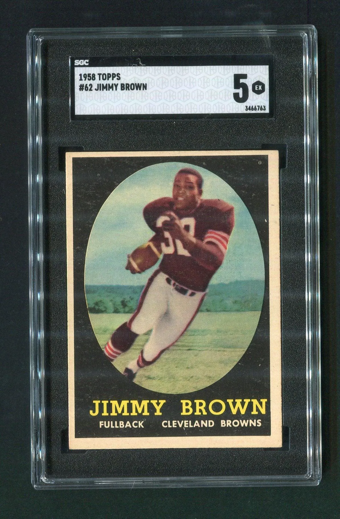 1958 Topps #62 Jim Brown Cleveland Browns SGC 5 Rookie Football Card