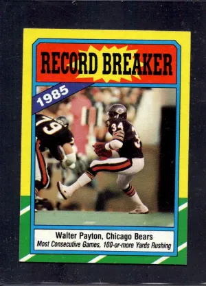 1986 Topps #1 Walter Payton Bears Record Breaker Football Card