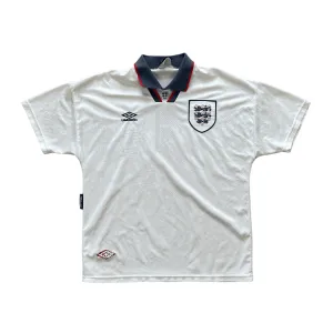 1993-95 White Umbro England Shirt - Large