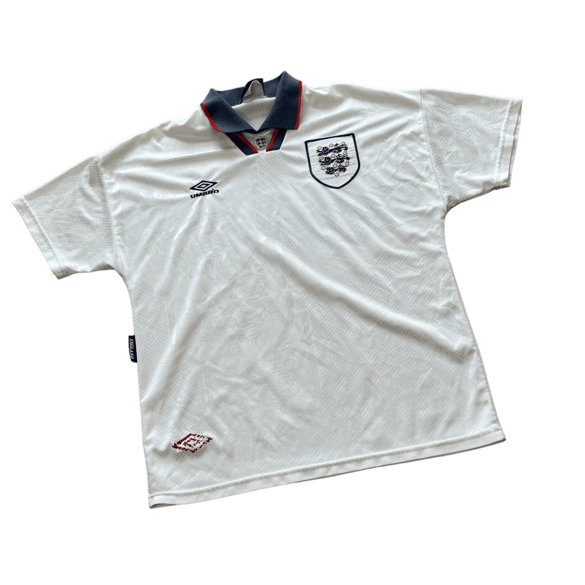 1993-95 White Umbro England Shirt - Large