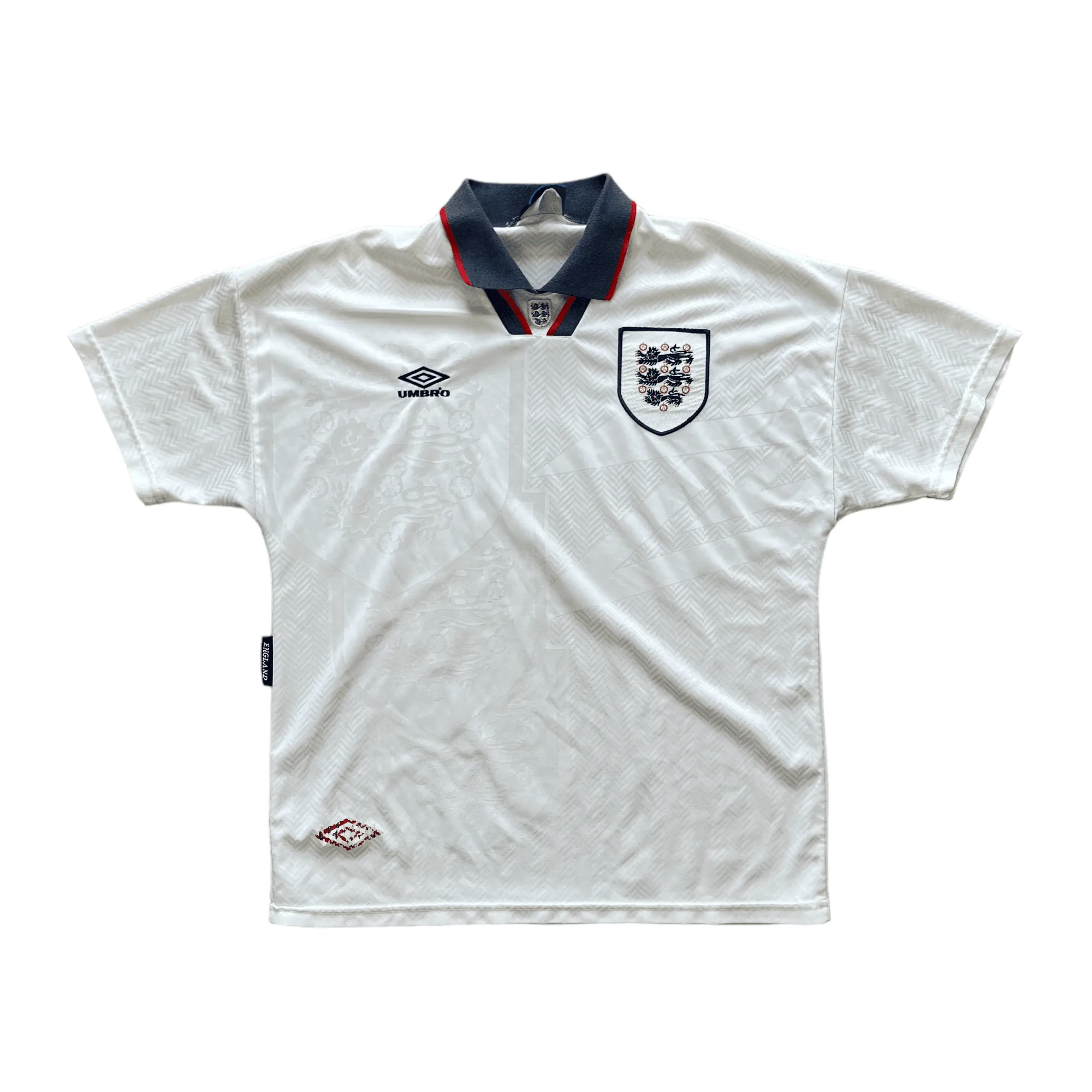 1993-95 White Umbro England Shirt - Large