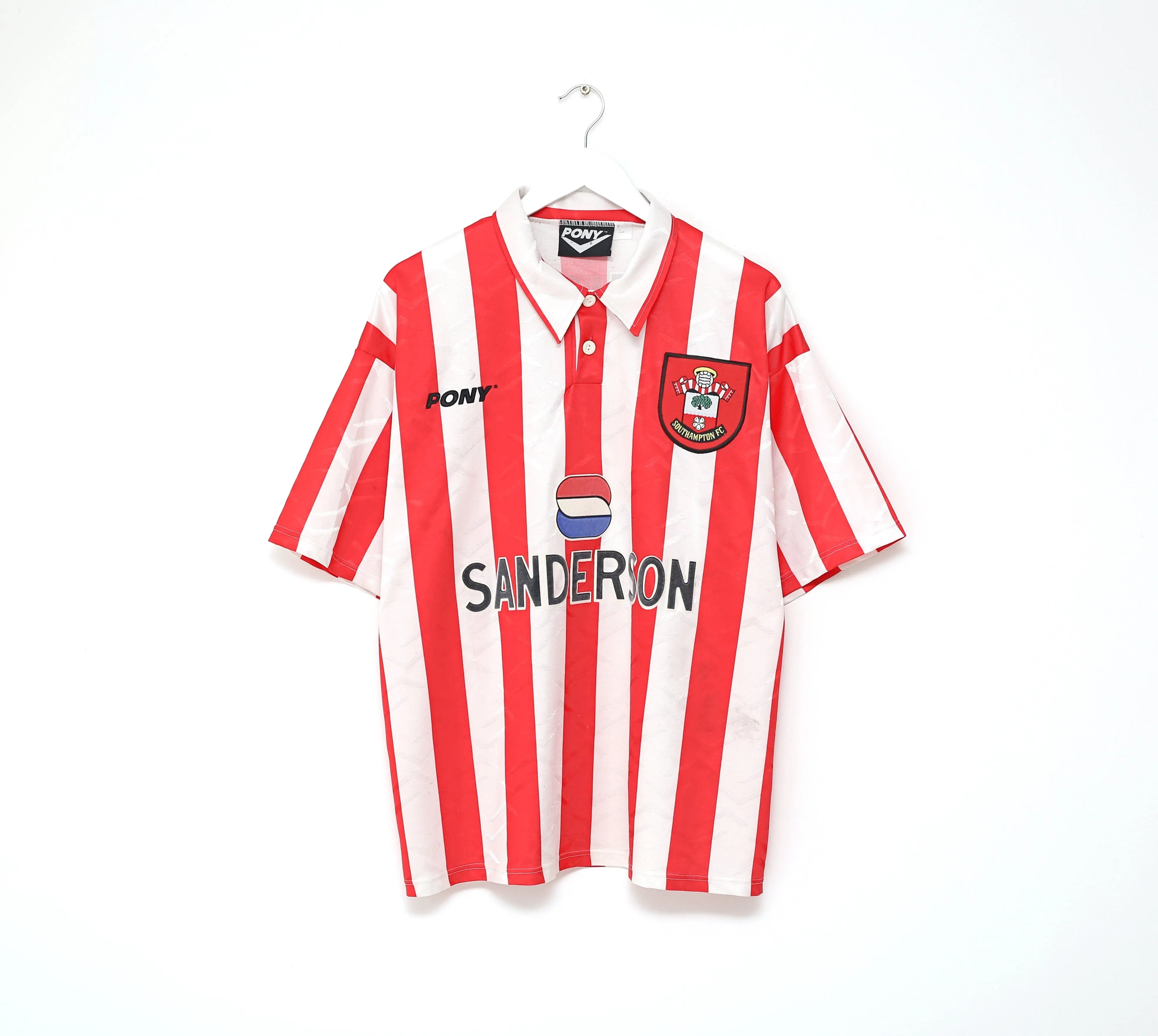 1995/97 LE TISSIER #7 Southampton Vintage PONY Home Football Shirt Jersey (XL)