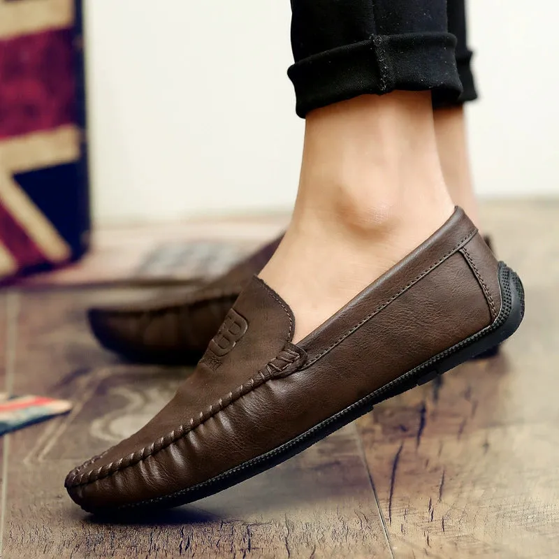 2022 summer new Doudou shoes men's fashion business lazy shoes Korean style casual slip-on leather shoes driving shoes men's shoes