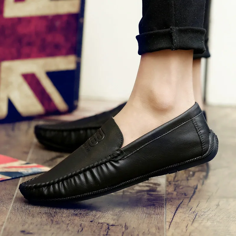 2022 summer new Doudou shoes men's fashion business lazy shoes Korean style casual slip-on leather shoes driving shoes men's shoes