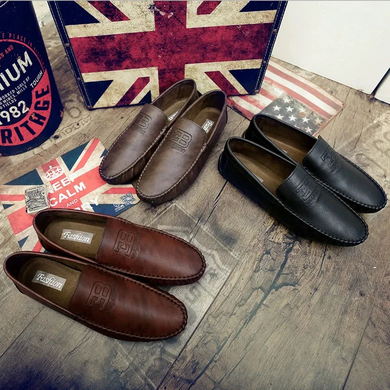 2022 summer new Doudou shoes men's fashion business lazy shoes Korean style casual slip-on leather shoes driving shoes men's shoes