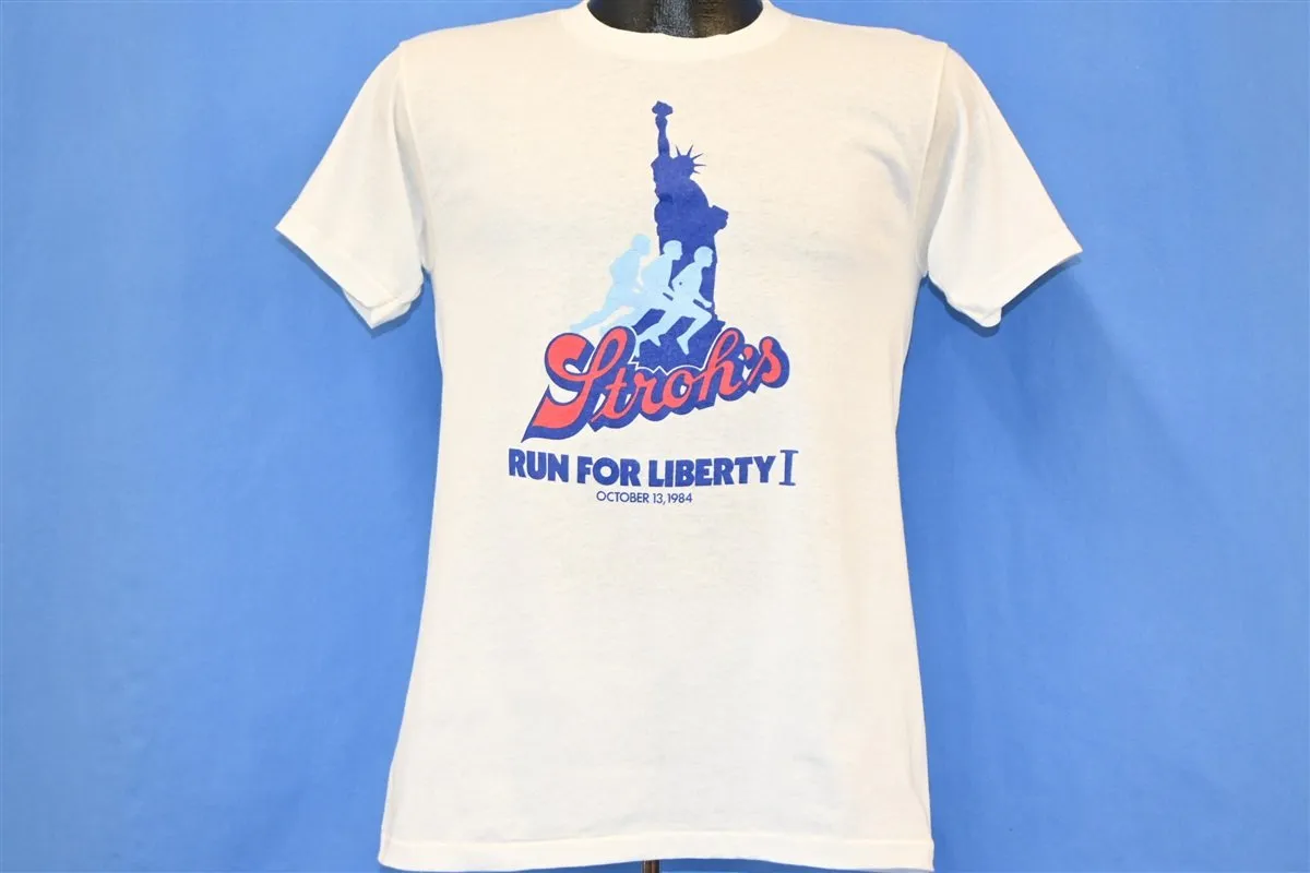 80s Stroh's Beer Run For Liberty I Statue Running t-shirt Small