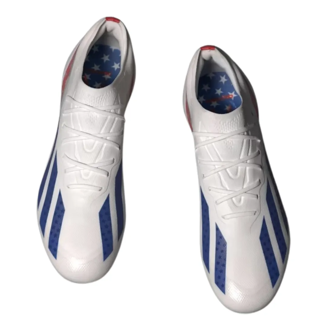 Adidas - Men's X Crazyfast.1 FG 'USA' - Cloud White / Power Blue / Red