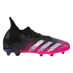 adidas Predator Freak .3 Junior Firm Ground Soccer Cleats - Black/White/Shock Pink