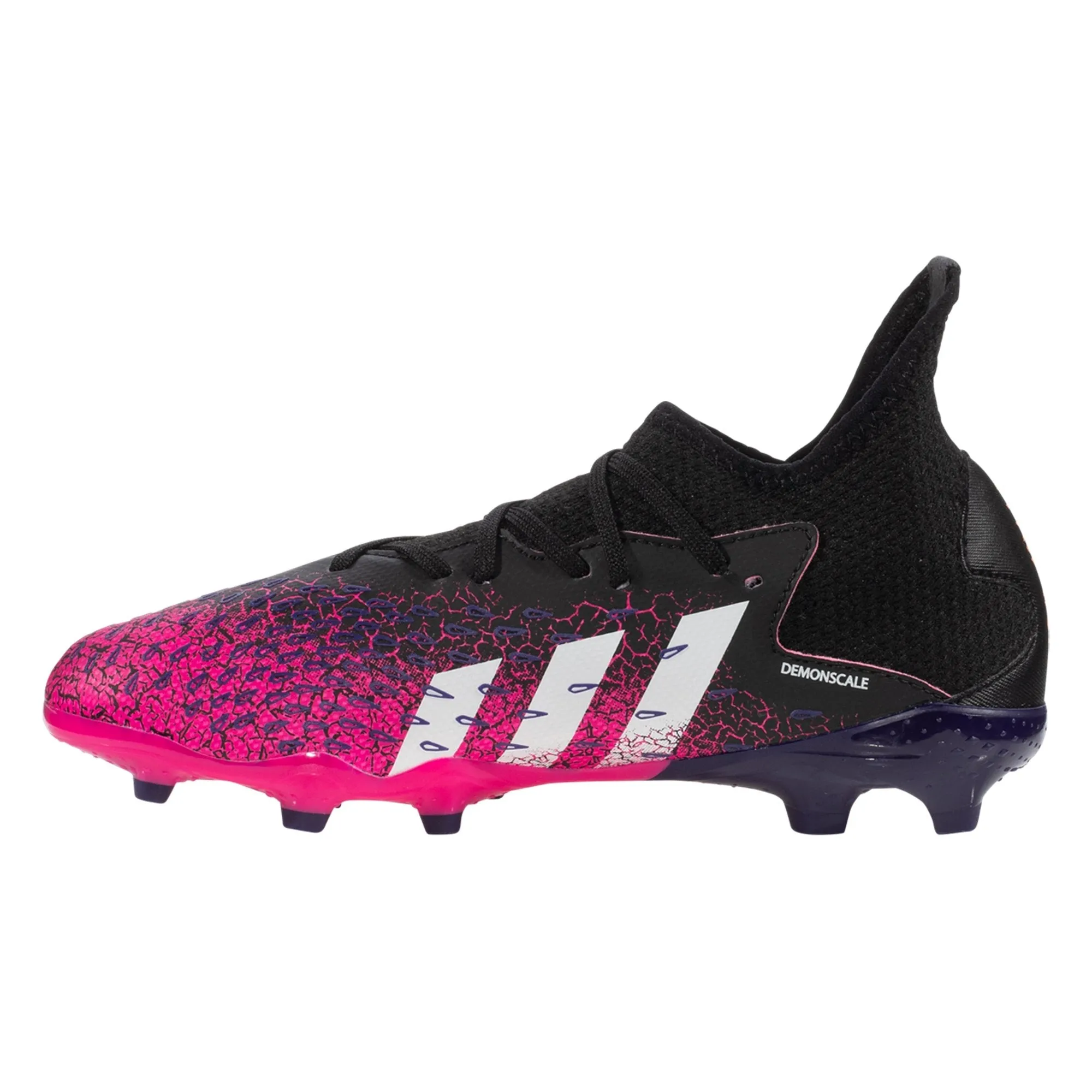 adidas Predator Freak .3 Junior Firm Ground Soccer Cleats - Black/White/Shock Pink