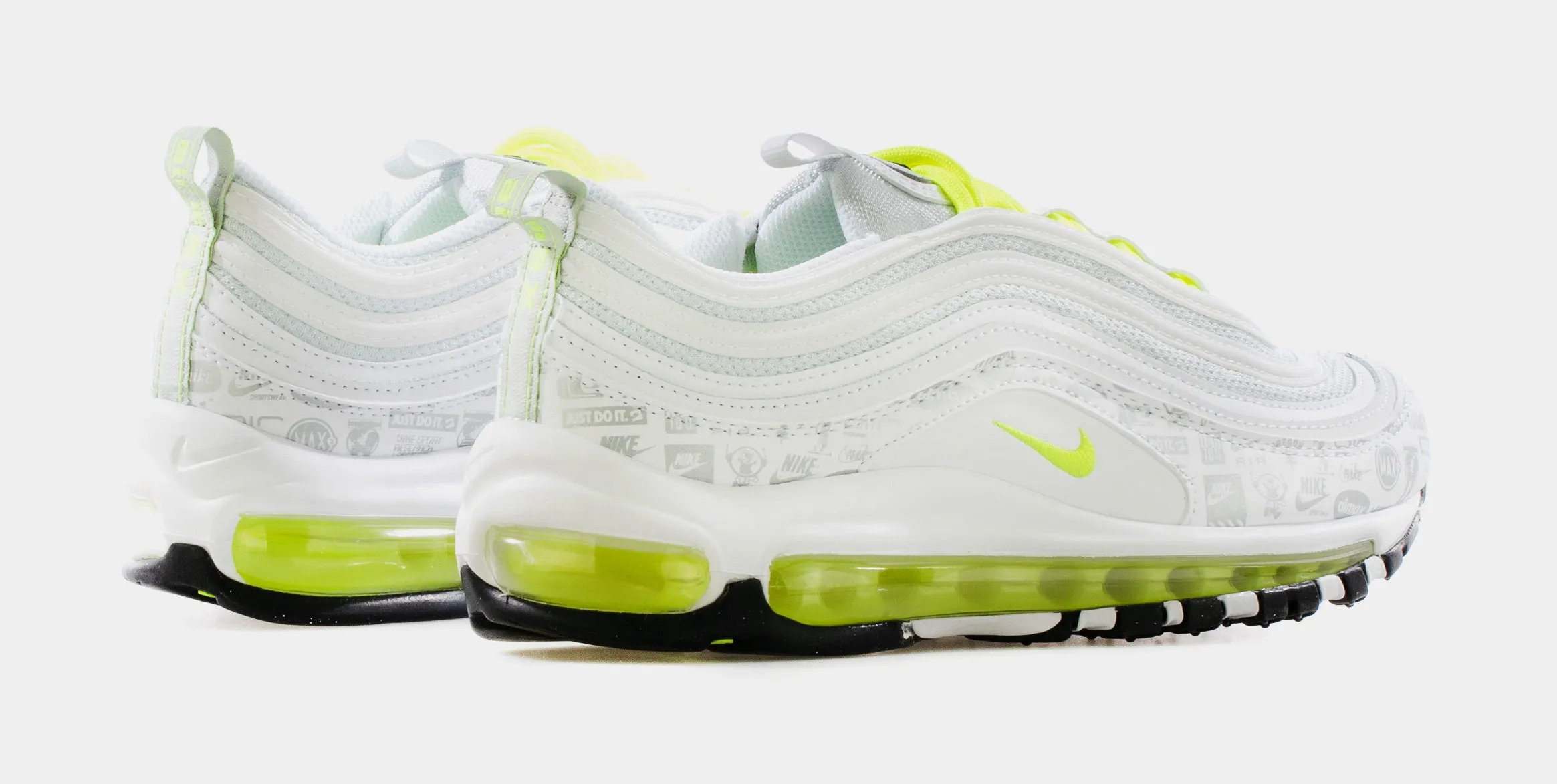 Air Max 97 Grade School Lifestyle Shoe (White/Volt Green) Free Shipping