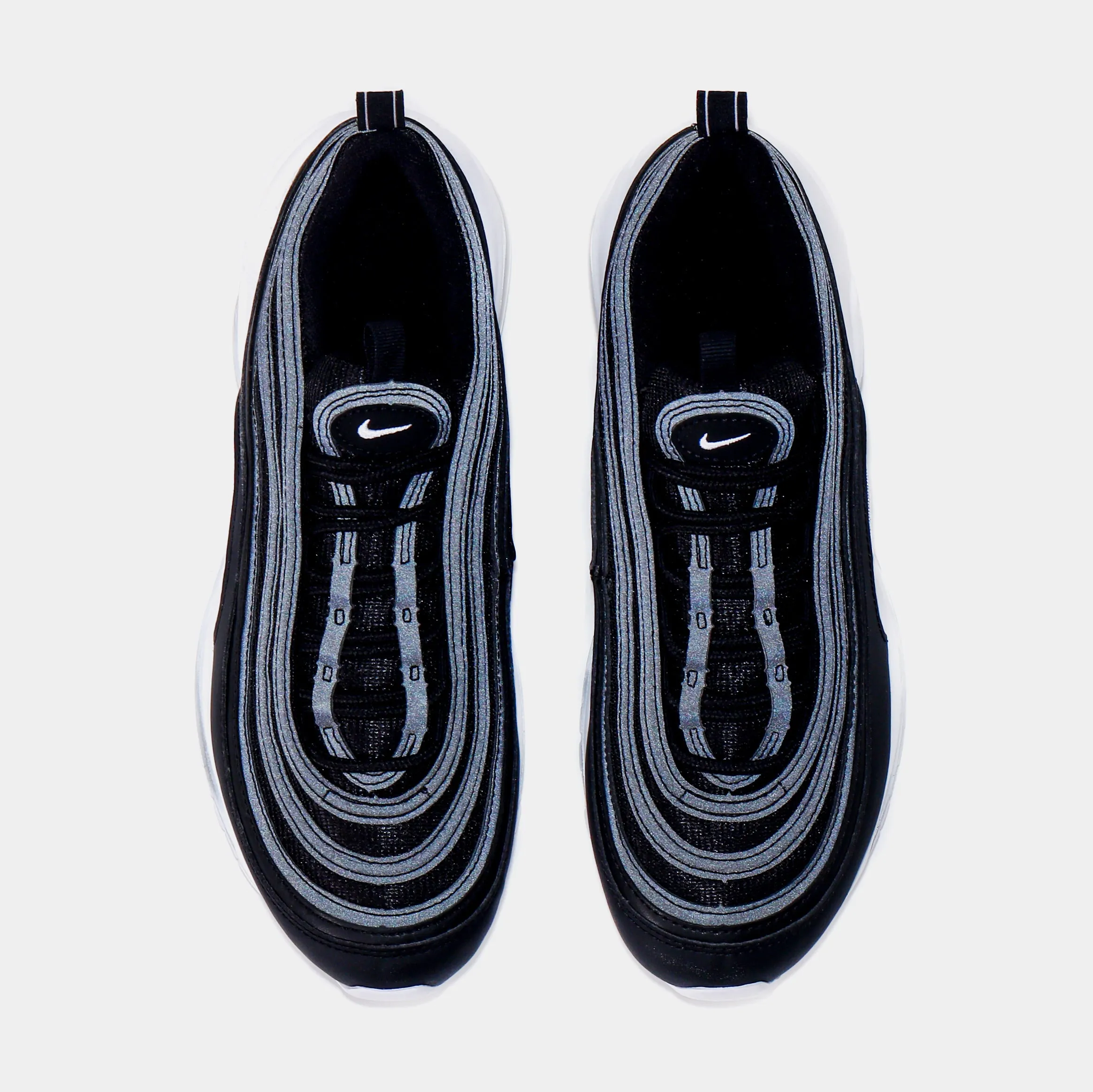 Air Max 97 Grade School Running Shoes (Black/White)