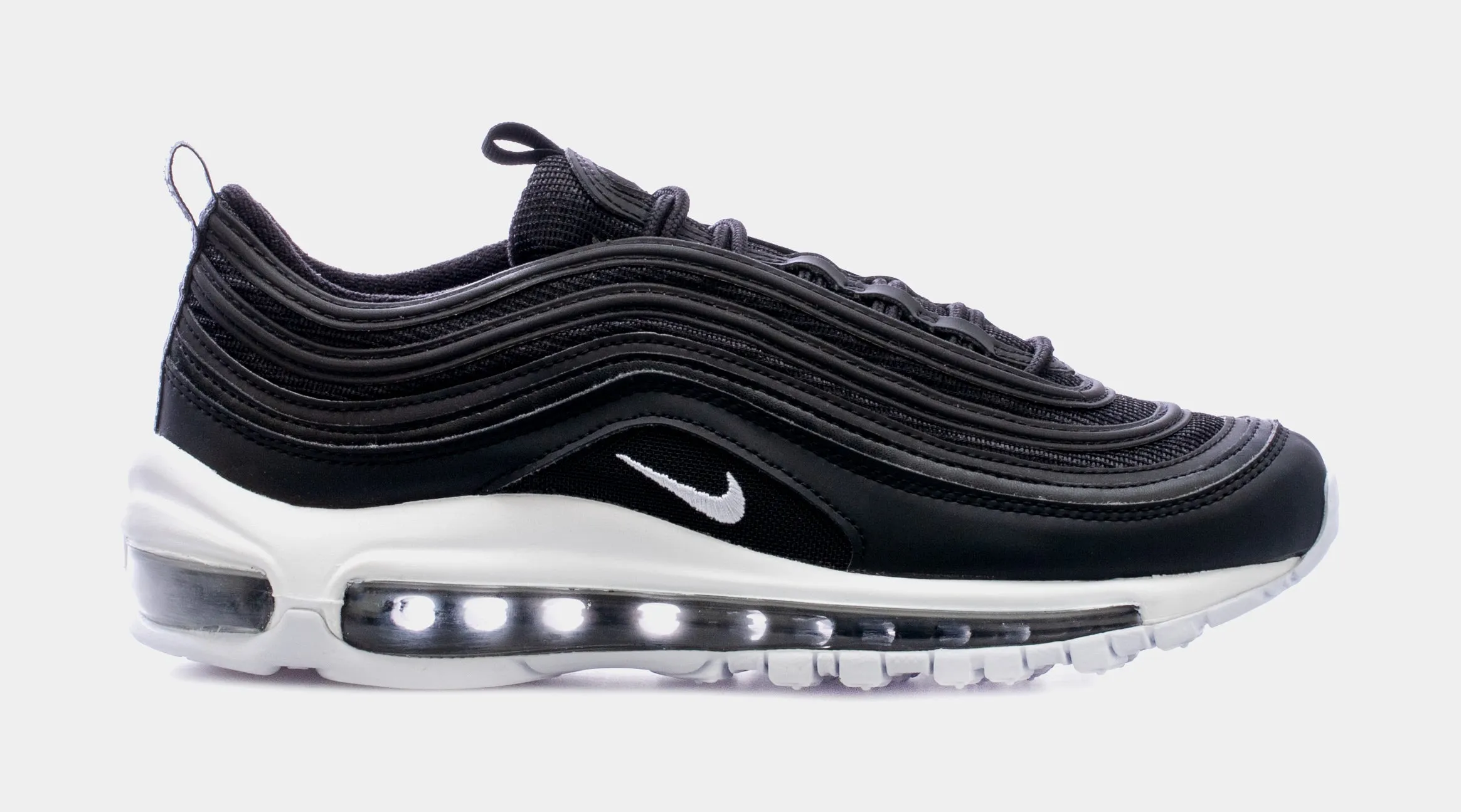 Air Max 97 Grade School Running Shoes (Black/White)