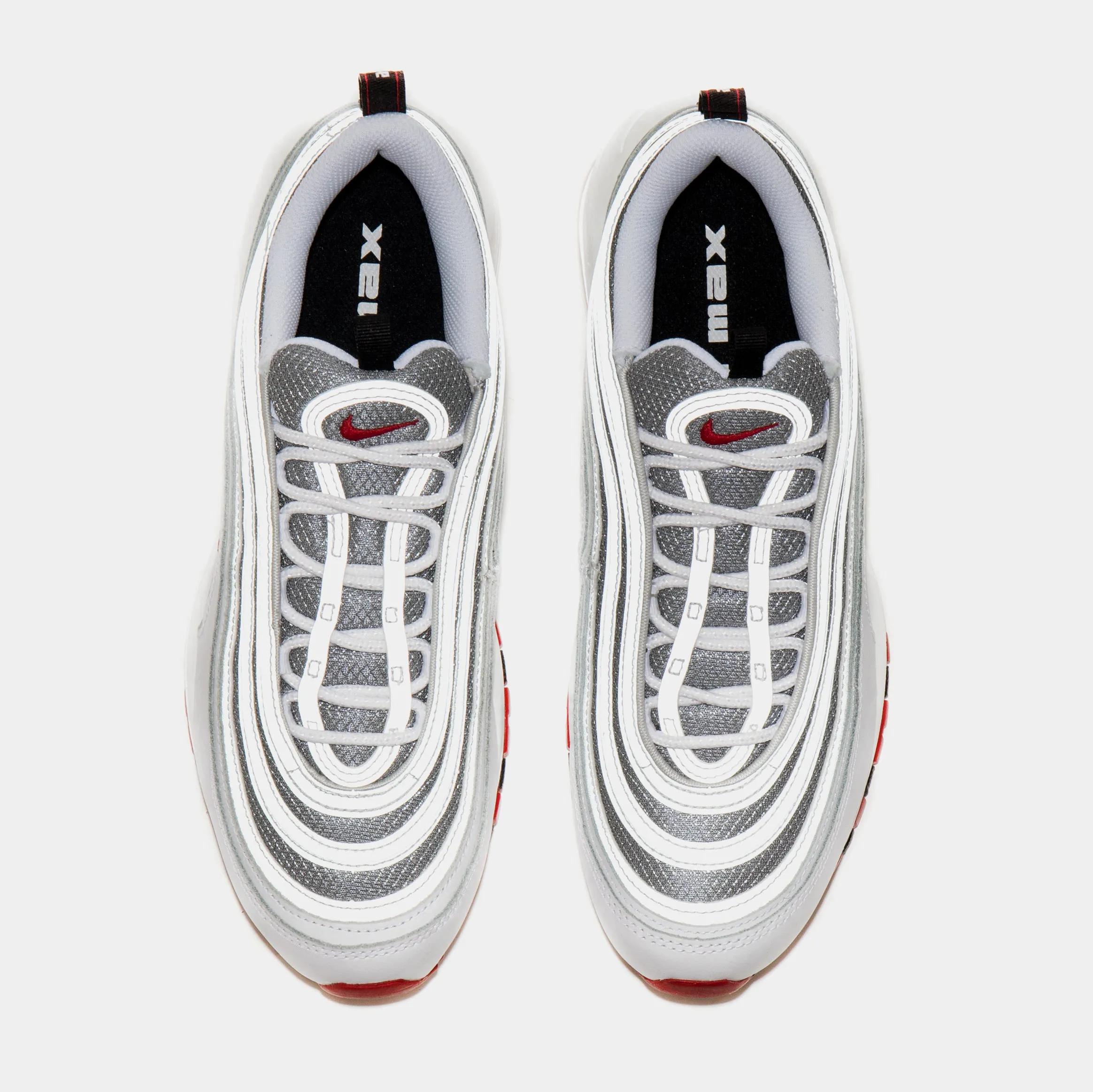 Air Max 97 Grade School Running Shoes (White/Grey)