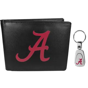 Alabama Crimson Tide Bi-fold Wallet & Steel Key Chain