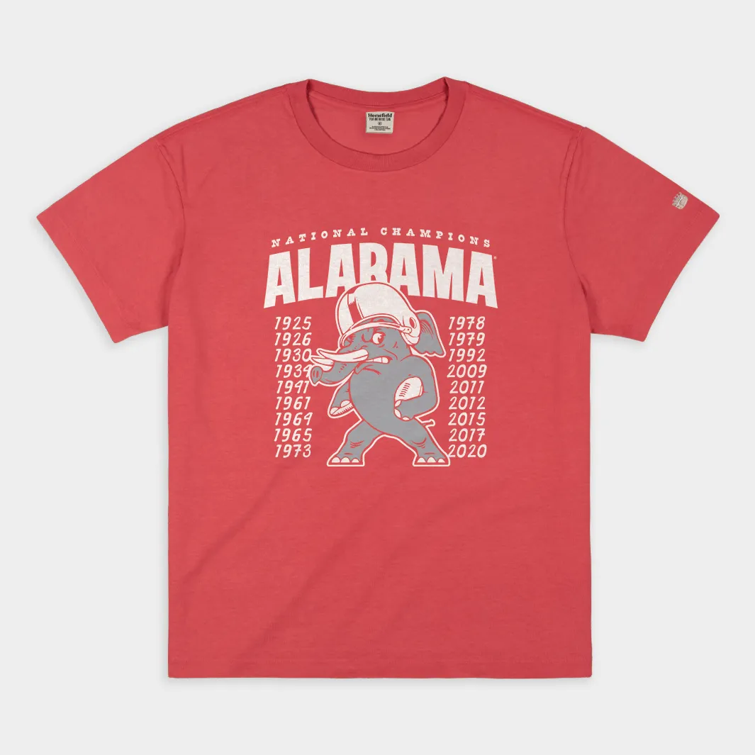 Alabama Football Vintage-Inspired Championship Tee