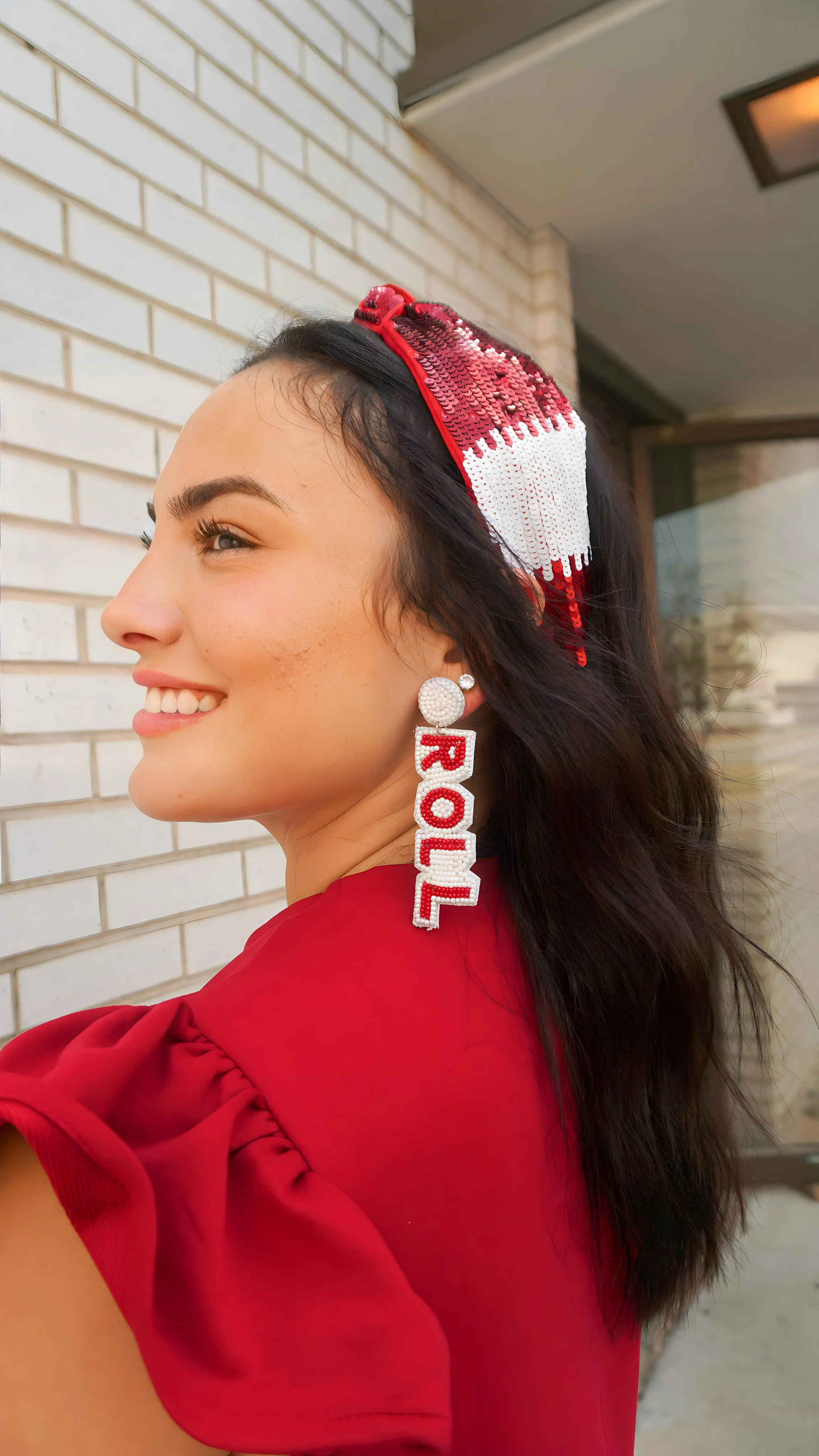 ALABAMA RED AND WHITE HEADBAND