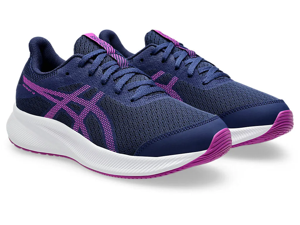 ASICS KID'S PATRIOT 13 GS BLUE/MAGENTA RUNNING SHOES