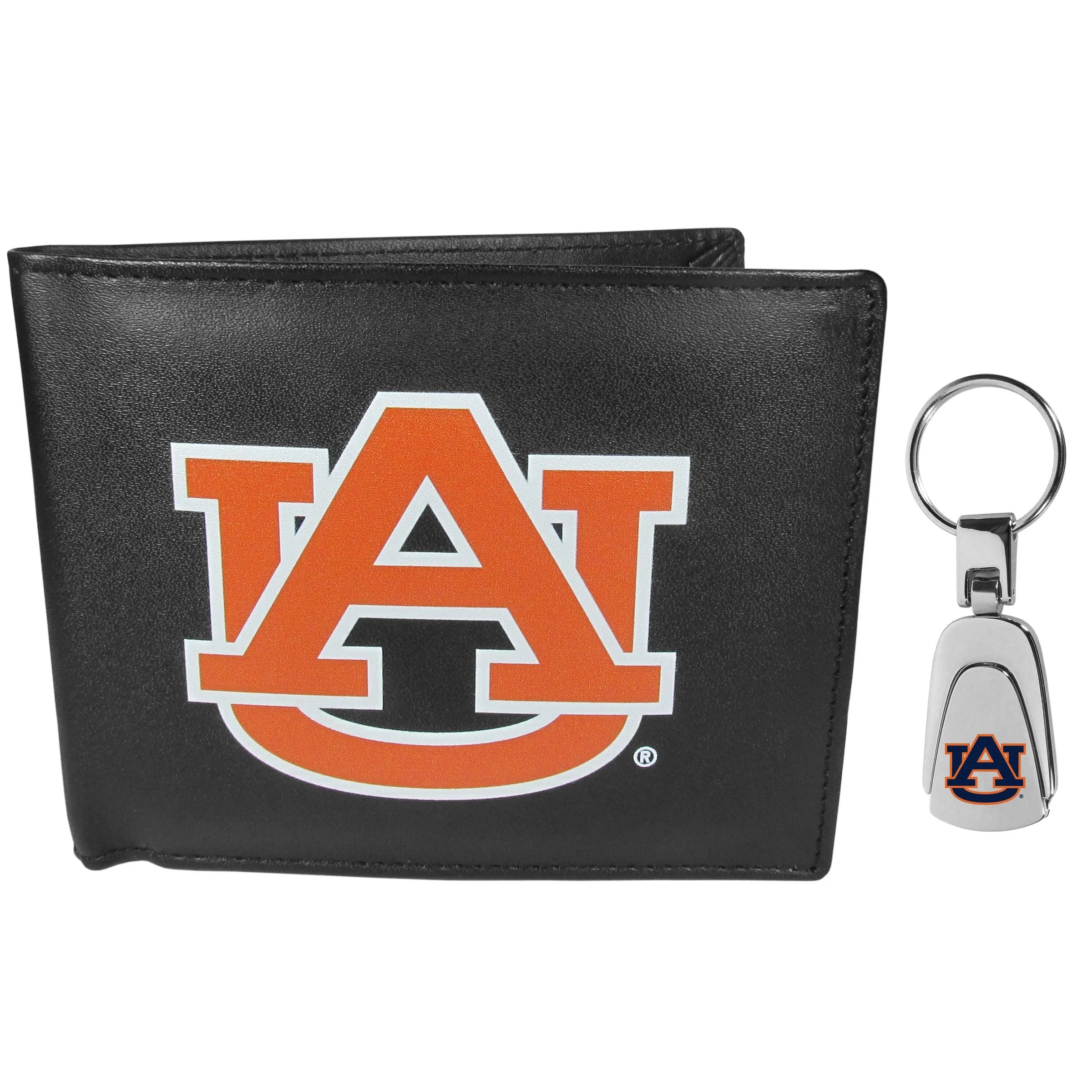 Auburn Tigers Bi-fold Wallet & Steel Key Chain