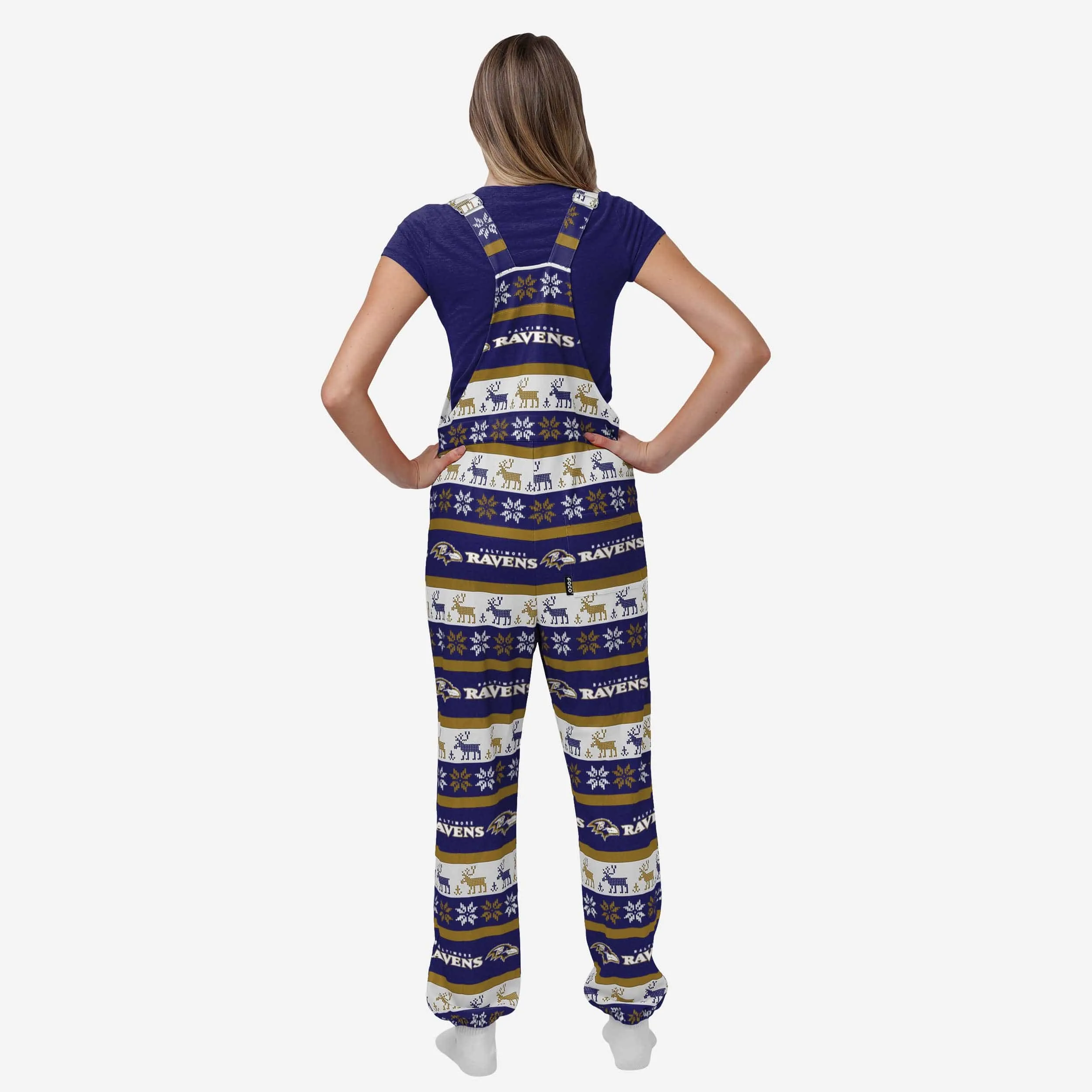 Baltimore Ravens Womens Ugly Home Gating Bib Overalls