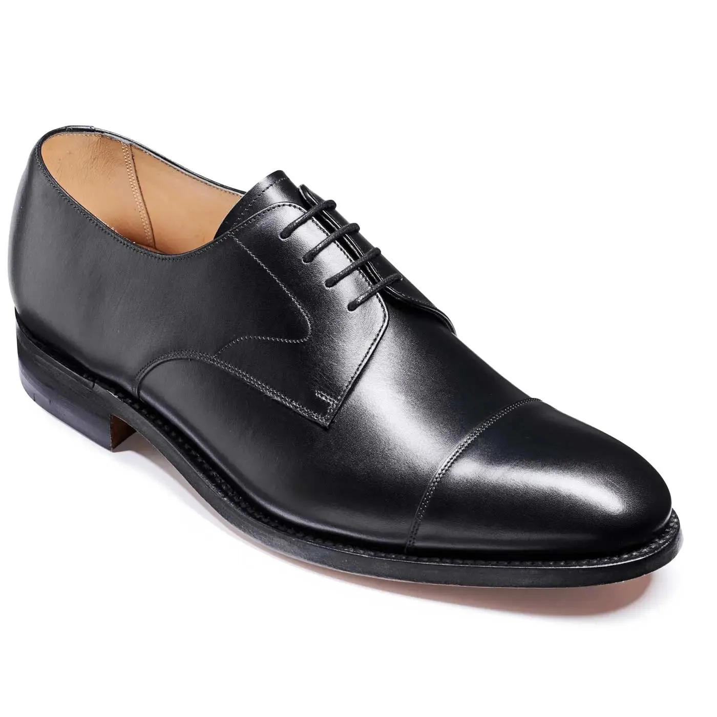 BARKER Morden Shoes - Mens Toe Cap Derby - Black Calf