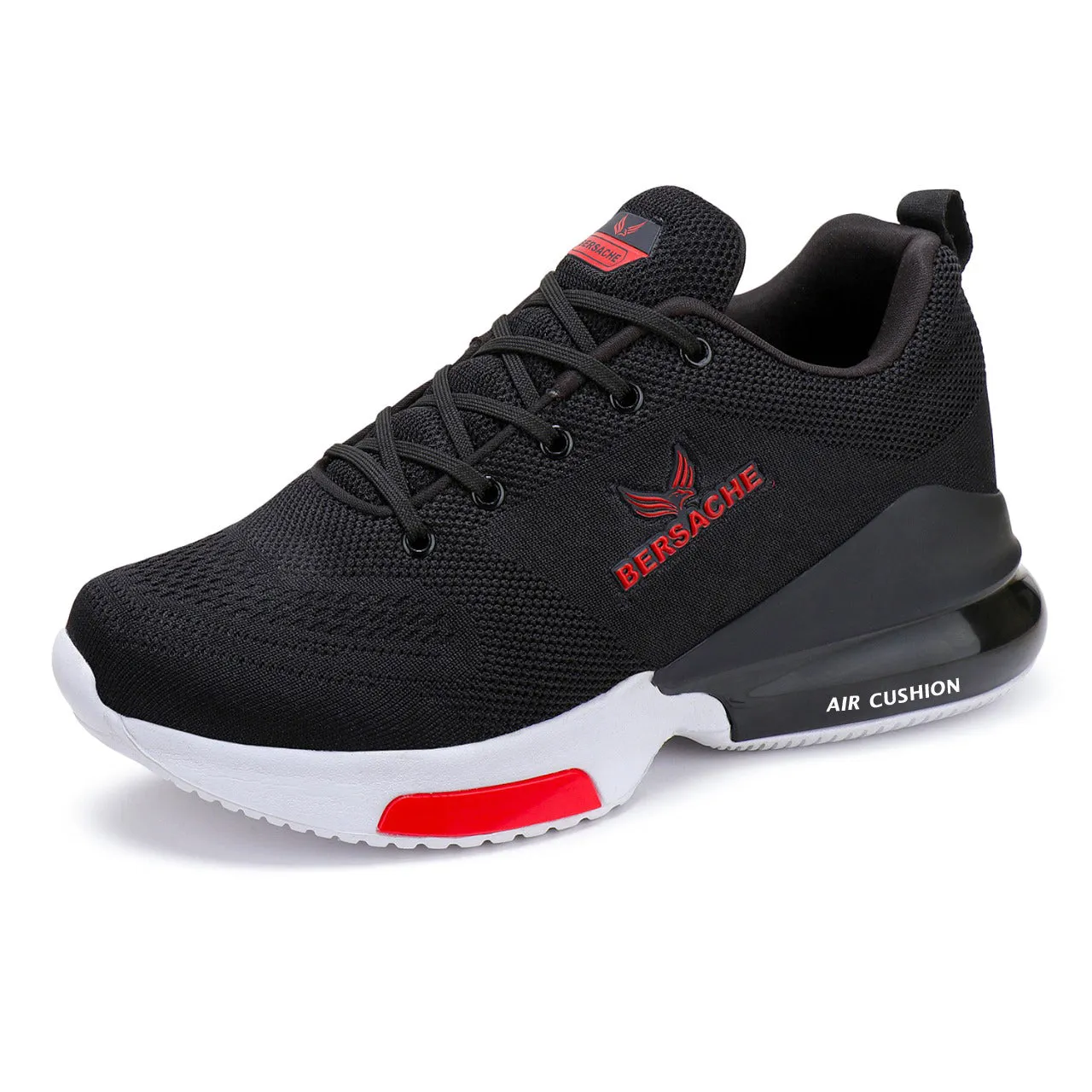 Bersache Lightweight Sports Running Shoes For Men Black-9047