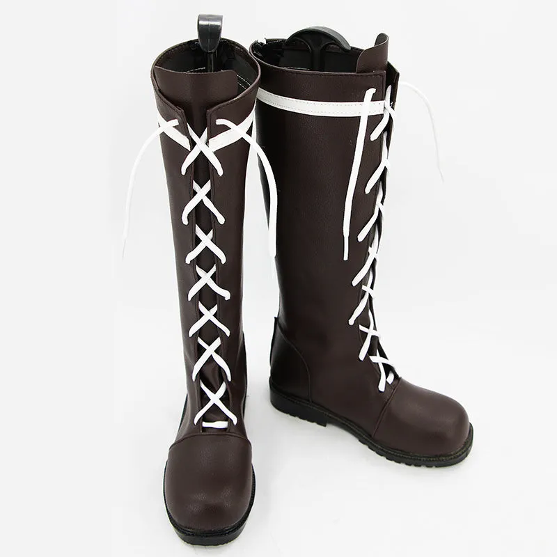 Black Butler Mey-Rin Meirin Brown Shoes Cosplay Boots