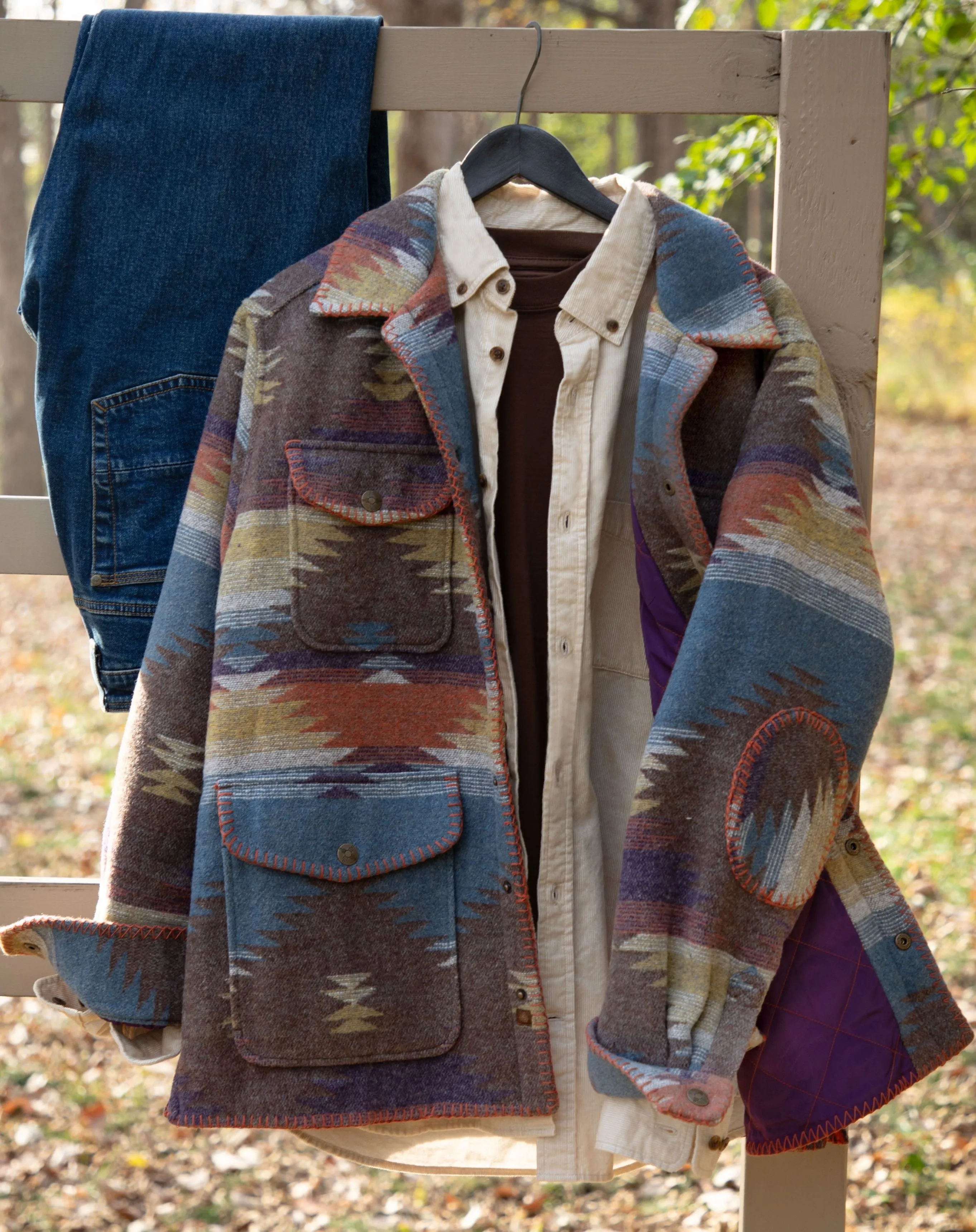 Blanket Stitch Aztec Coat