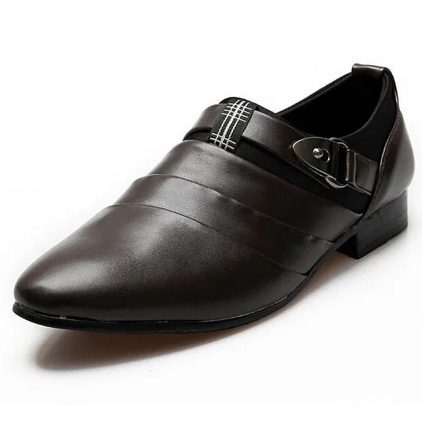 British Style Pointed Toe Oxfords Leather Slip On Shoe