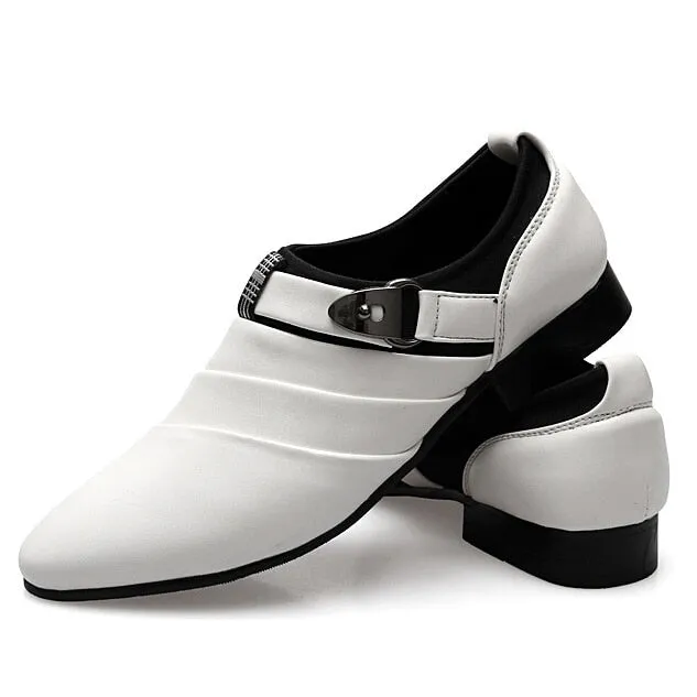 British Style Pointed Toe Oxfords Leather Slip On Shoe