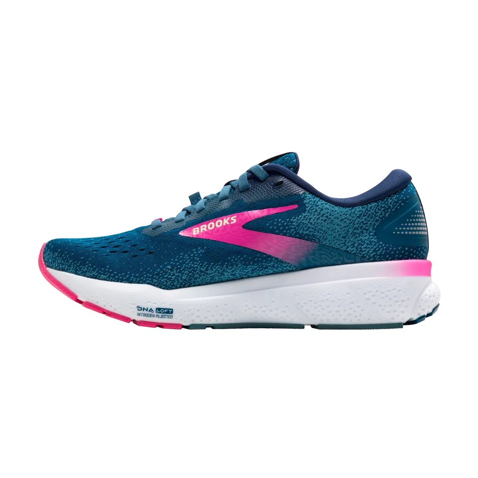 Brooks Women's Ghost 16 GTX B Width Moroccan Blue/Pink/Yellow