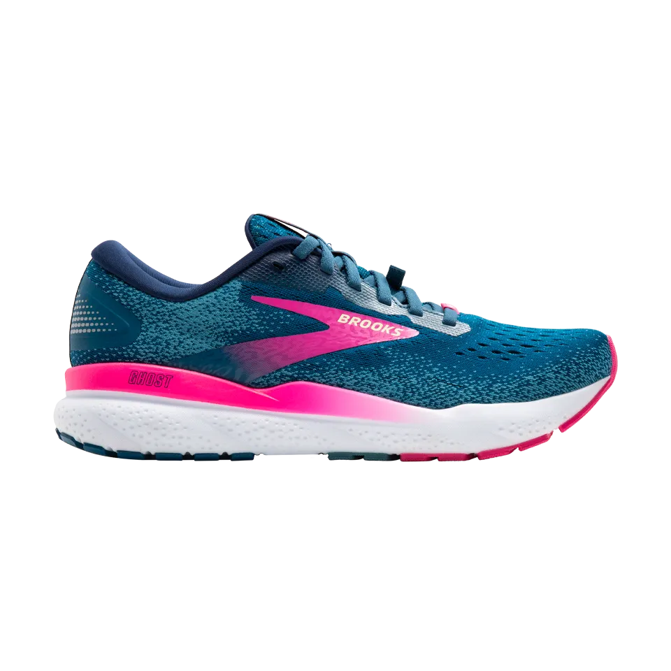 Brooks Women's Ghost 16 GTX B Width Moroccan Blue/Pink/Yellow