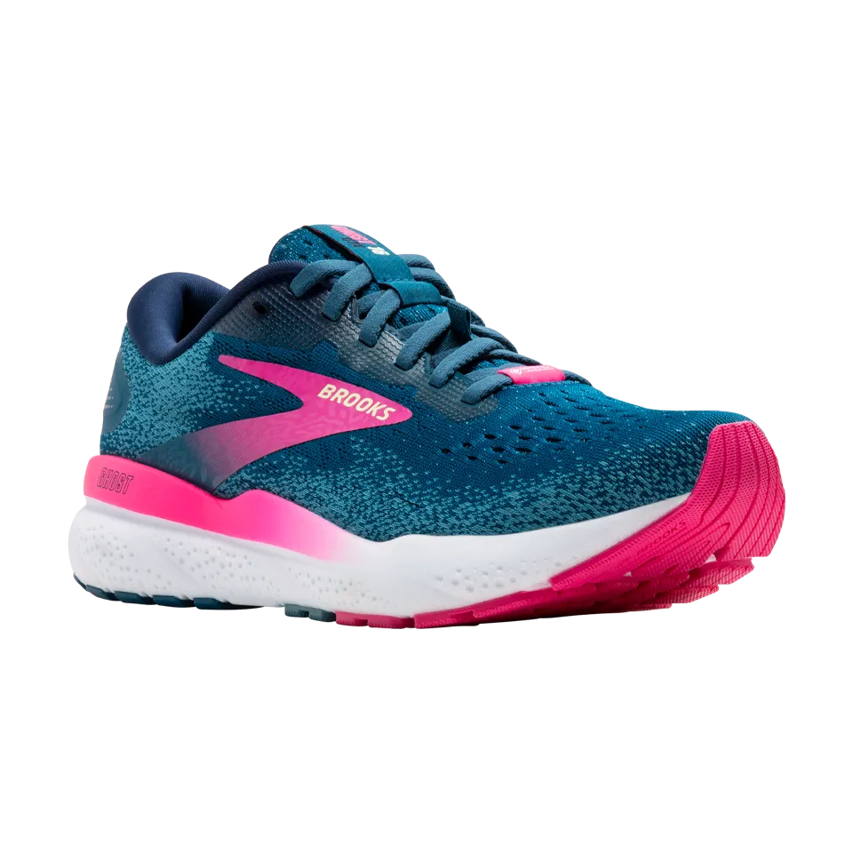 Brooks Women's Ghost 16 GTX B Width Moroccan Blue/Pink/Yellow