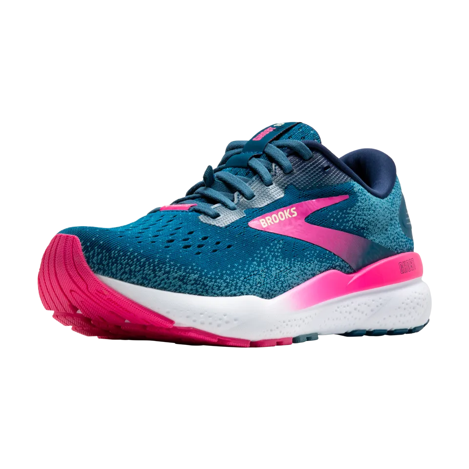 Brooks Women's Ghost 16 GTX B Width Moroccan Blue/Pink/Yellow