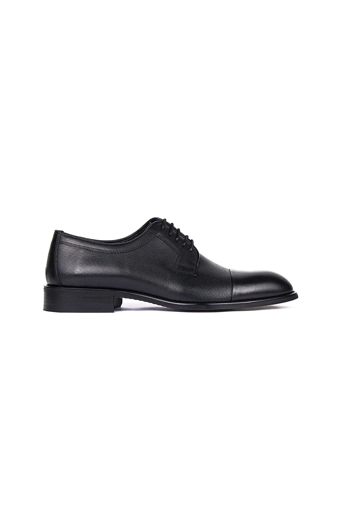 Brown Classic Lace-Up Shoes in 100% Genuine Leather, Black Aniline